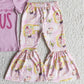 Hot Sale Kids Clothes Girls Easter Boutique Outfits Jesus Baby Girl Clothes Pink T-Shirt Bell Pants Sets