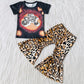 RTS Wholesale Baby Girl Designer Clothes Leopard Bell Pants Outifts Cute Toddler Girl Clothes Sets Spring
