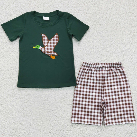 Wholesale Baby Boys Clothes Cotton Embroidery Summer Kids Boy Clothing Set BSSO0117