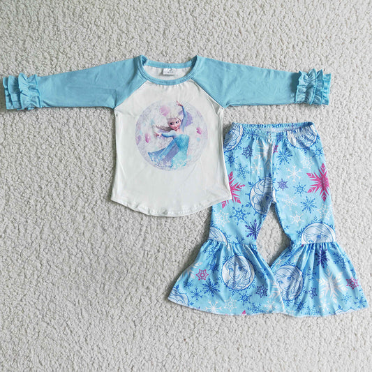 Hot Sale Baby Girl Clothes Fall Kids Girls Bell Bottom Outfits 6 A26-28