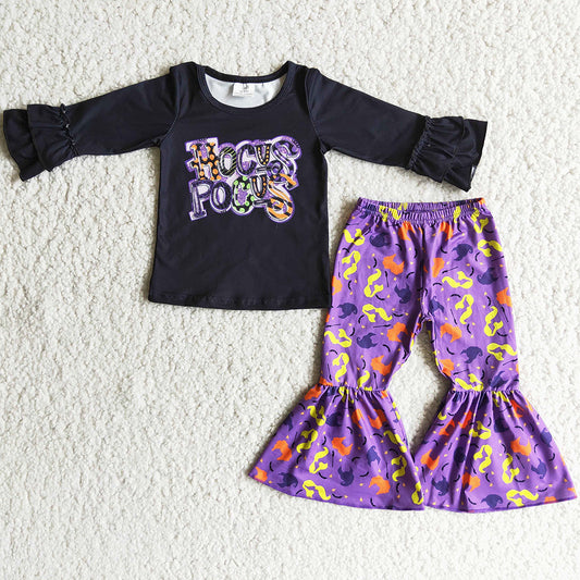 Hot Sale Kids Girls Clothing Set Boutique Halloween Fall Baby Girls Clothes High Quality Outfits 6 B8-39