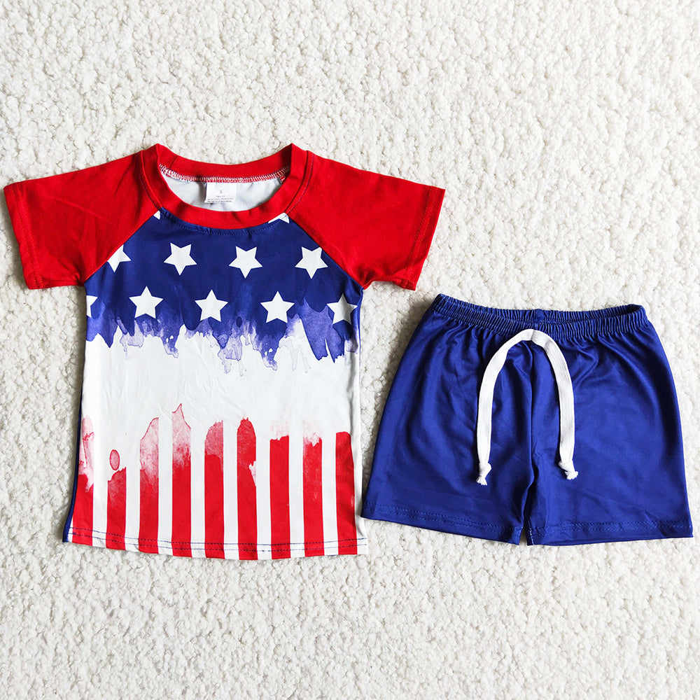 Wholesale Baby Girls Clothes July 4th Boutique Kids Clothes Summer Girls Clothing Outfits D8-19