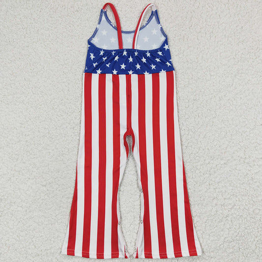 Baby Girls Jumpsuit Star July 4th Strap Bell Bottom Jumpsuits SR0256