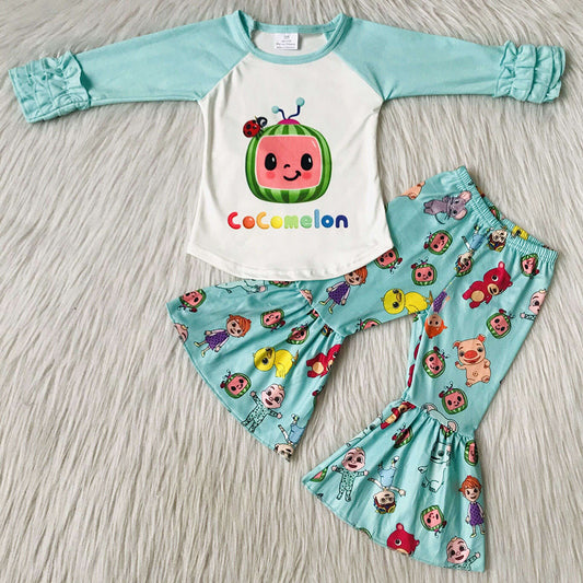 Baby Girls Clothes Long Sleeve Top Bell Pants Sets Boutique Girls Clothing Outfits 6 B10-38