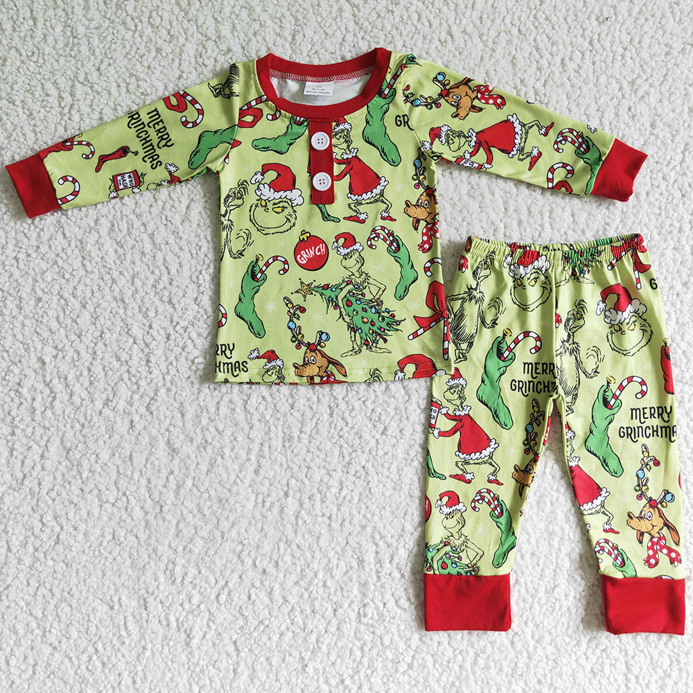 Fashion Toddler Boys Pajamas Christmas Nightwear Boutique Kids Sleepwear BLP0073