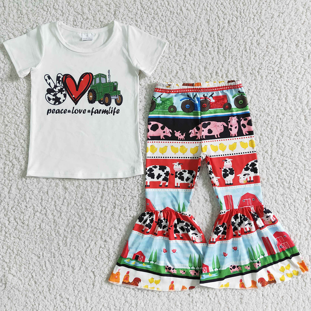 Baby Girls Clothing Bell Bottom Sets Wholesale Children Clothes Girls Boutique Outfits B13-4