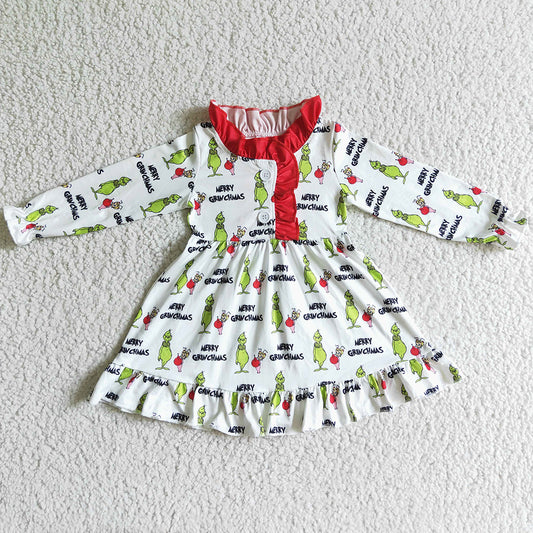 Christmas Baby Girls Dress Long Sleeve Boutique Nightdress GLD0068