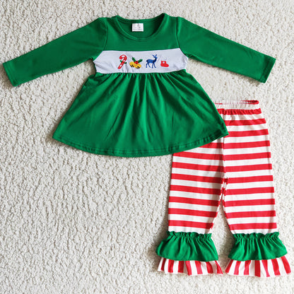 Christmas Baby Boys Romper Embroidery Boutique Baby Clothing LR0110 GLP0166 11.13