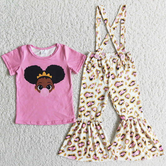 RTS Kids Designer Clothes Girl Sets Fashion Baby Girls Clothing Suspender Bell Bottom Pants Spring Summer Wholesale Children Clothing D5-29