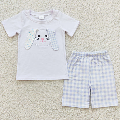 Boutique Girls Clothes Bunny Embroidery Easter Day Girls Outfits BSSO0090 GSSO0128