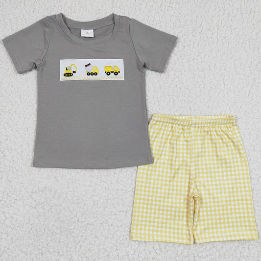 Summer Boys Clothes Cotton Embroider Boutique Toddler Baby Boy Clothing Set BSSO0124