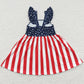 Baby Girls Dress 4th of July Star Stripe Knee Length Dresses GSD0289
