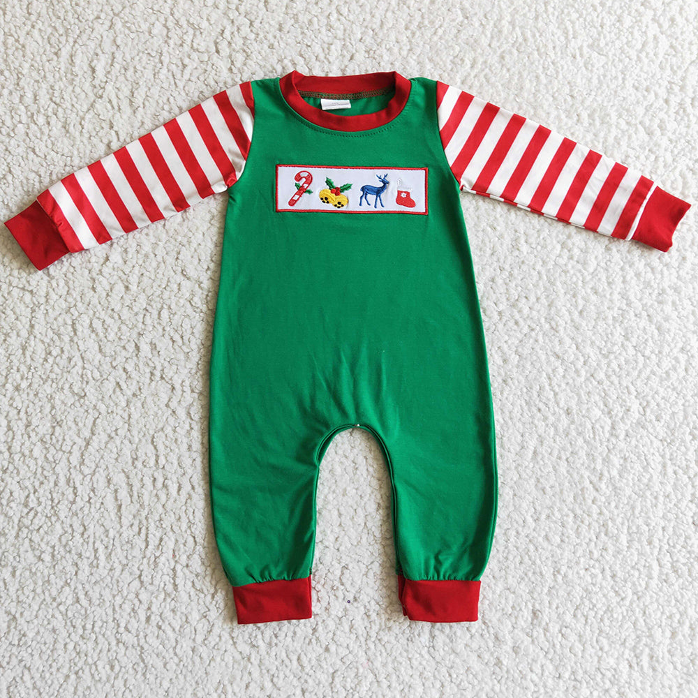 Christmas Baby Boys Romper Embroidery Boutique Baby Clothing LR0110 GLP0166