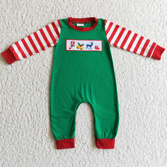 Christmas Baby Boys Romper Embroidery Boutique Baby Clothing LR0110 GLP0166