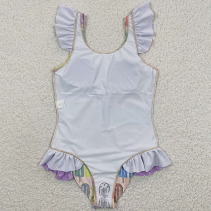 Summer Girls Swimsuit 1pc Boutique Kids Swimwear S0079