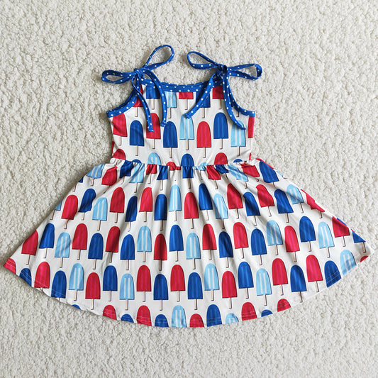 Fashion Baby Girls Clothes July 4th Fashion Girl Clothes Twirl Dresses A16-15