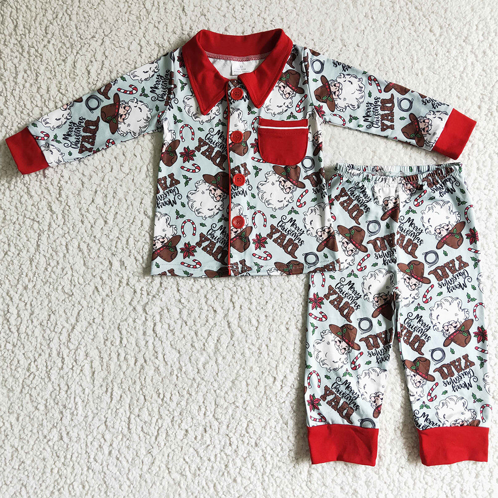 New Fashion Baby Boys Pajamas Christmas Sleepwear Set BLP0079