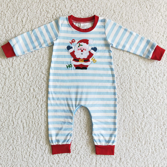 Santa Claus Embroidery Infant Baby Romper Christmas Boutique Girls Clothing LR0120