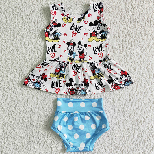 Summer Infant Baby Girl Clothes Bummies Sets 2pcs Boutique Girls Clothing Outfits GBO0011