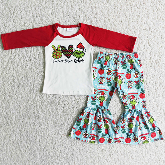 Christmas Toddler Baby Girls Clothes Bell Bottom Pants Outfits High Quality 6 A16-20