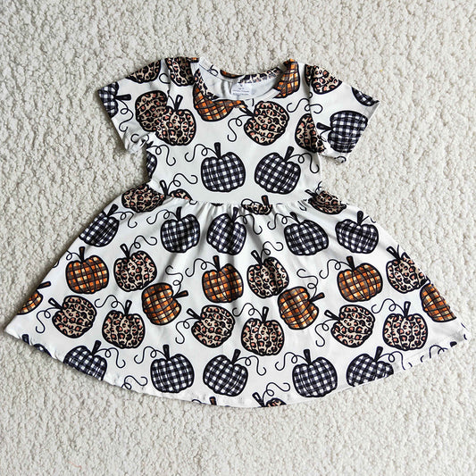 Hot Sale Kids Girls Dresses Fall Halloween Boutique Baby Girls Dress Pumpkin Cute Toddler Girls Dress Wholesale E4-30