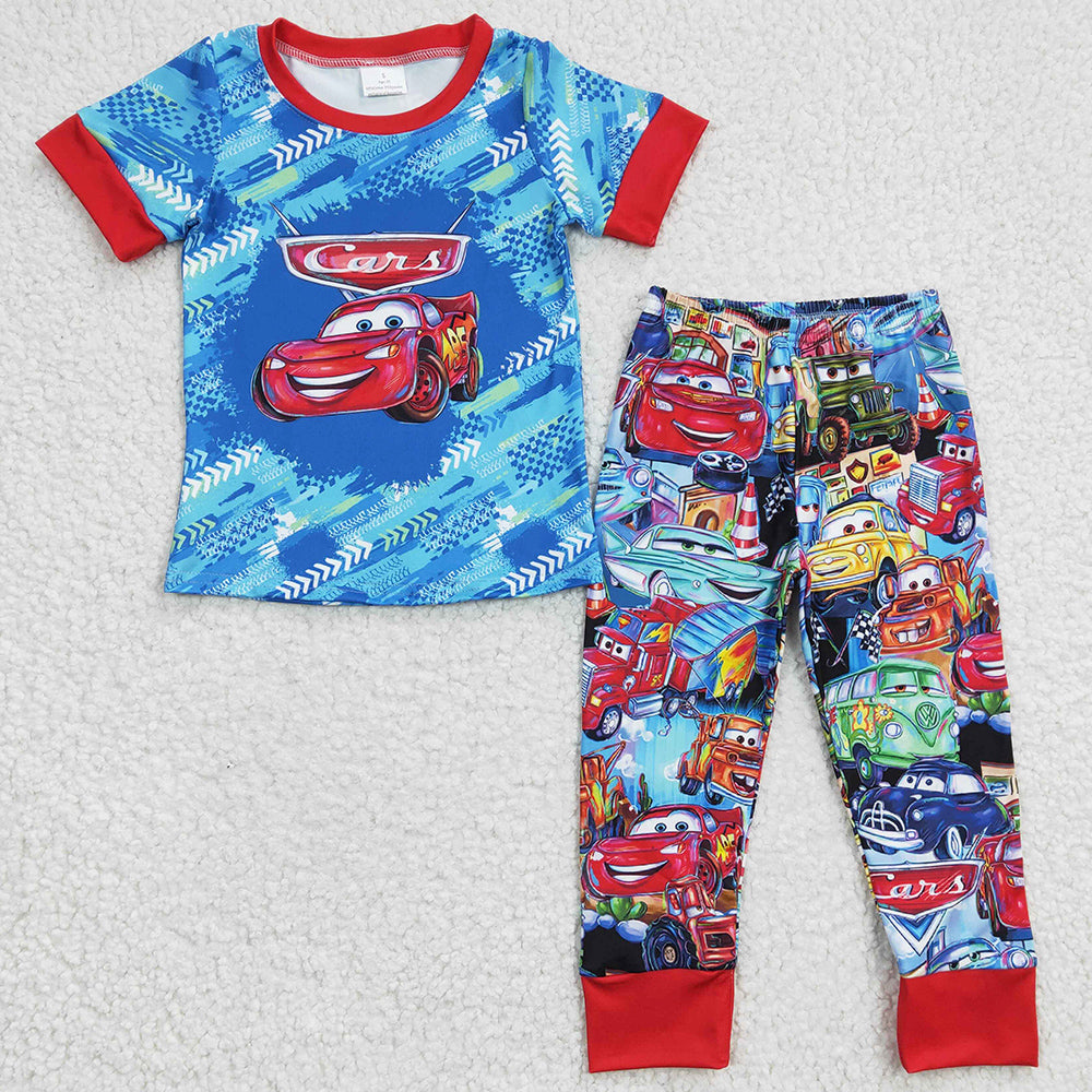 Hot Sale Kids Boys Clothes Car Print Boutique Baby Boy Outfits BSPO0090