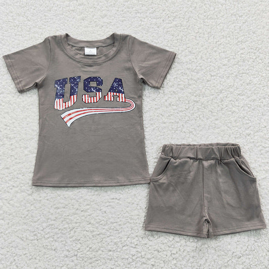 Baby Boy Clothes USA 4th of July Shorts Sets BSSO0202