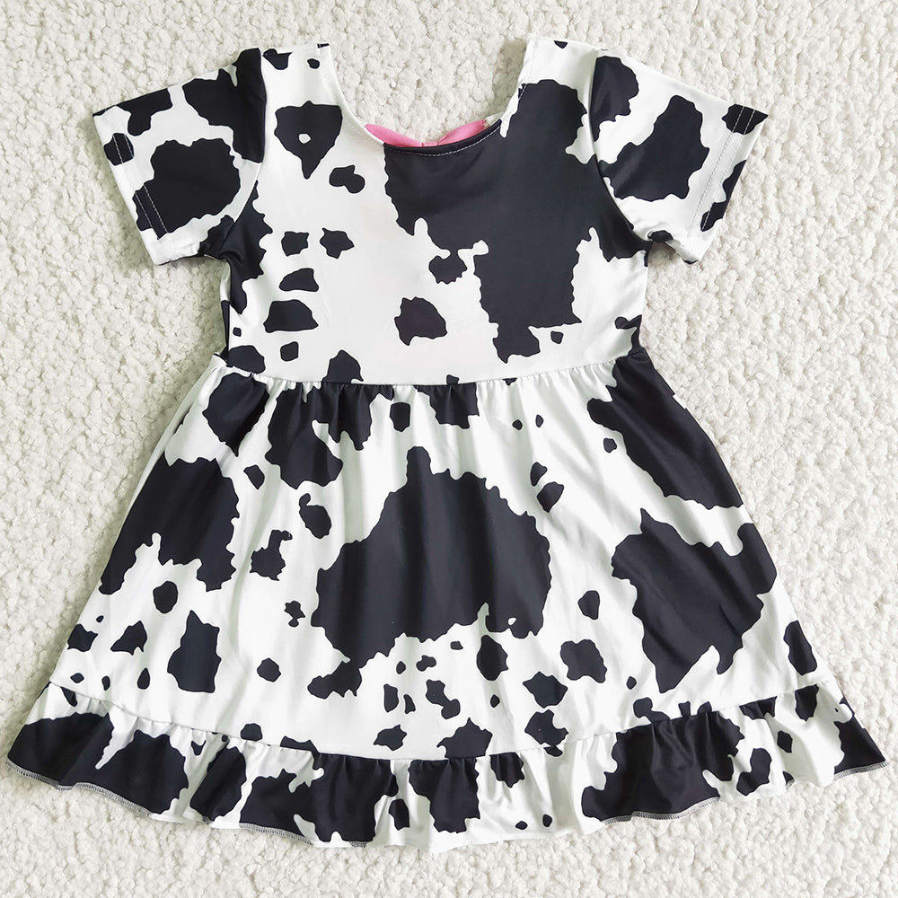 New Design Baby Girl Dress Cow Print Cute Kids Clothes Girl Dresses Fashion Toddler Girls Dress GSD0102