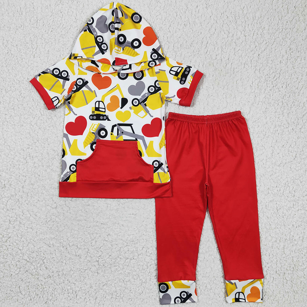 Valentine's Day Boys Clothes Hoodie Set Love Print Boys Outfits BSPO0050