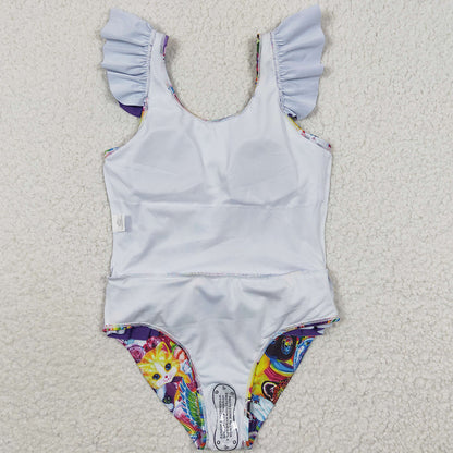 Cute Girls Swimsuit Cartoon Print Boutique Baby Girls Swimwear S0041