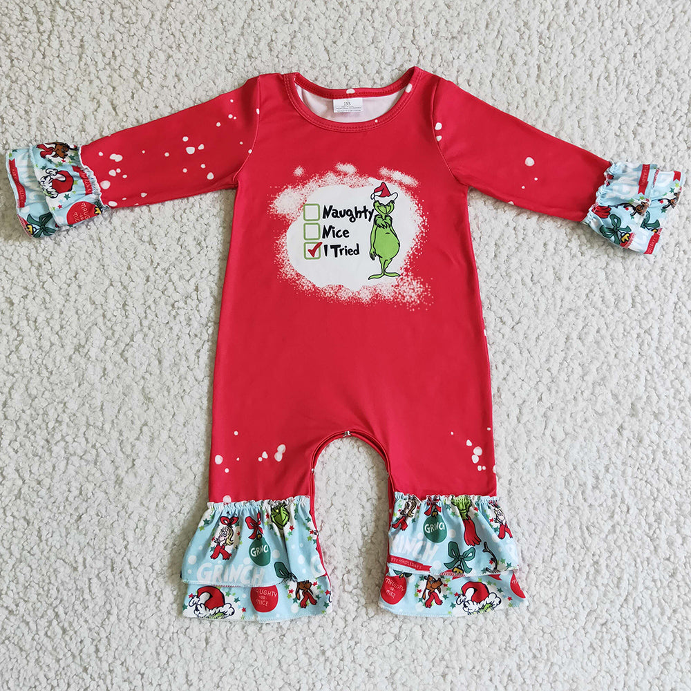 Boutique Infant Baby Girls Romper Christmas Kids Jumpsuit LR0193