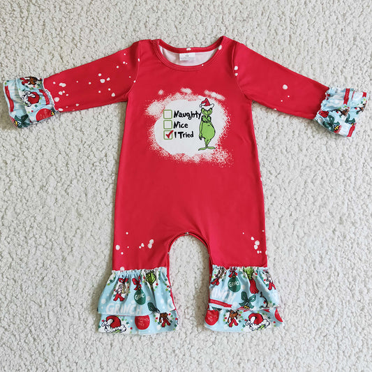 Boutique Infant Baby Girls Romper Christmas Kids Jumpsuit LR0193