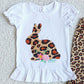 Easter Girls Boutique Clothing Leopard Bunny Print Short Sleeve Bell Bottom Pants High Quality Kids Set Fashion Girls Clothes