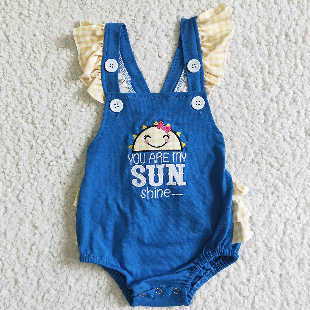 Boutique Girl Romper Embroidery Cute Kids Ropmer You Are My Sunshine SR0035