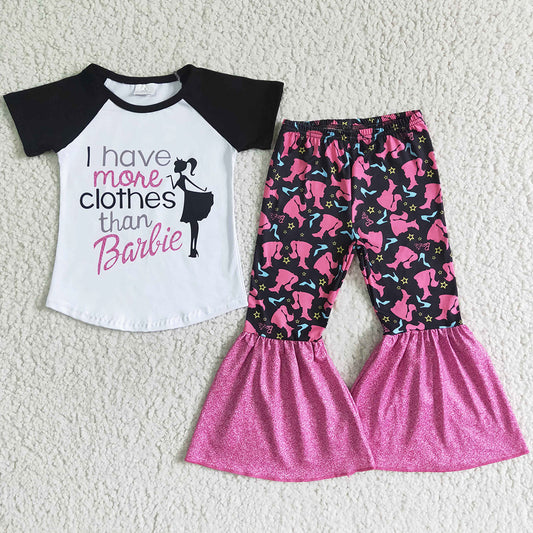 Hot Sale Girls Boutique Clothing Bell Bottom Outfits Spring Fall Fashion Baby Girls Clothes Set Wholesale A11-10