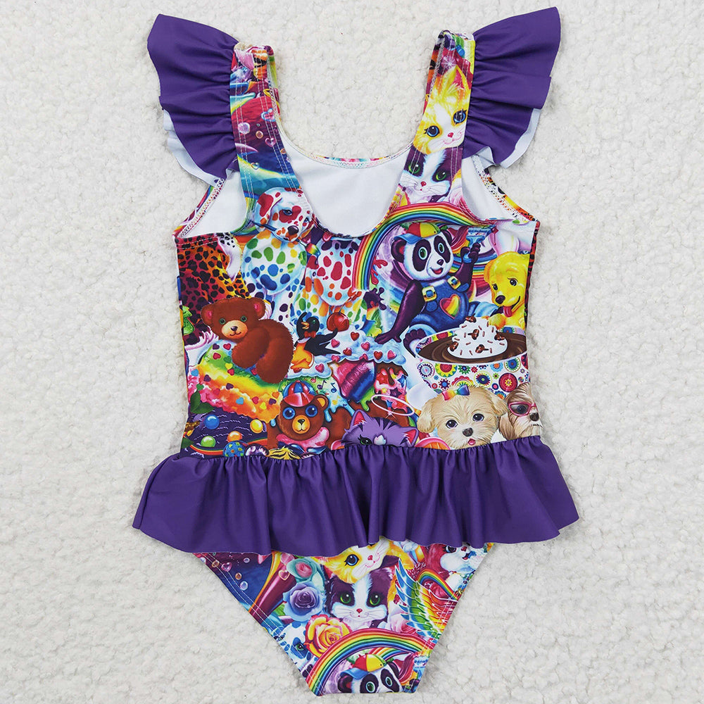 Cute Girls Swimsuit Cartoon Print Boutique Baby Girls Swimwear S0041