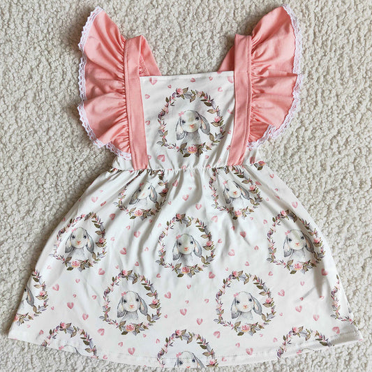 Hot Sale Baby Girl Dress Cute Bunny Easter Girl Dresses Toddler Outfits