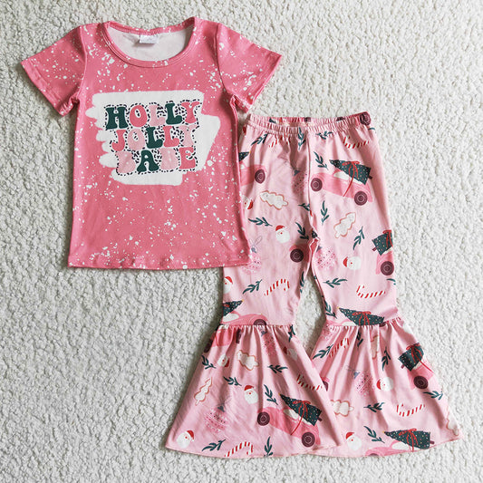 New Fashion Baby Girl Clothes Short Sleeve Bell Bottom Outfits GSPO0196