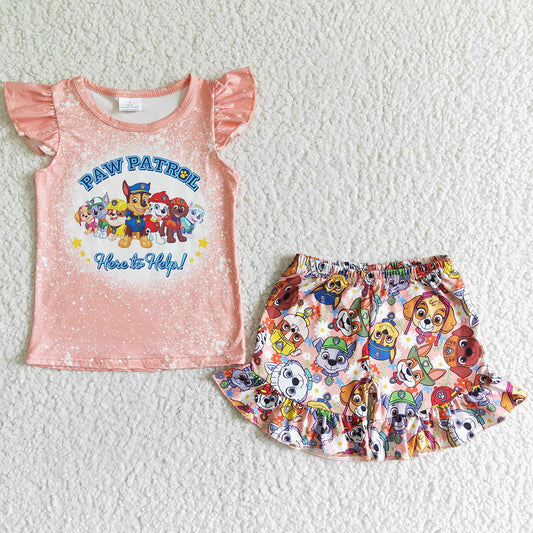 Hot Sale Baby Girls Clothes Set Summer Cute Little Girls Clothing Cartoon Print Boutique Girls Outfits GSSO0085