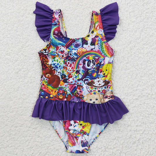 Cute Girls Swimsuit Cartoon Print Boutique Baby Girls Swimwear S0041