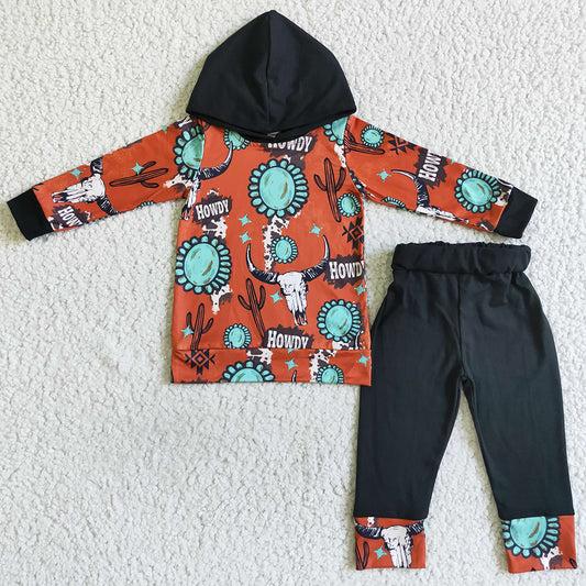 Western Style Kids Boys Clothes Hoodie Set BLP0031