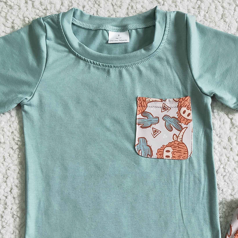 Toddler Baby Boy Clothes Cow Print Fashion Kids Summer Clothes Boys Outfits BSSO0043