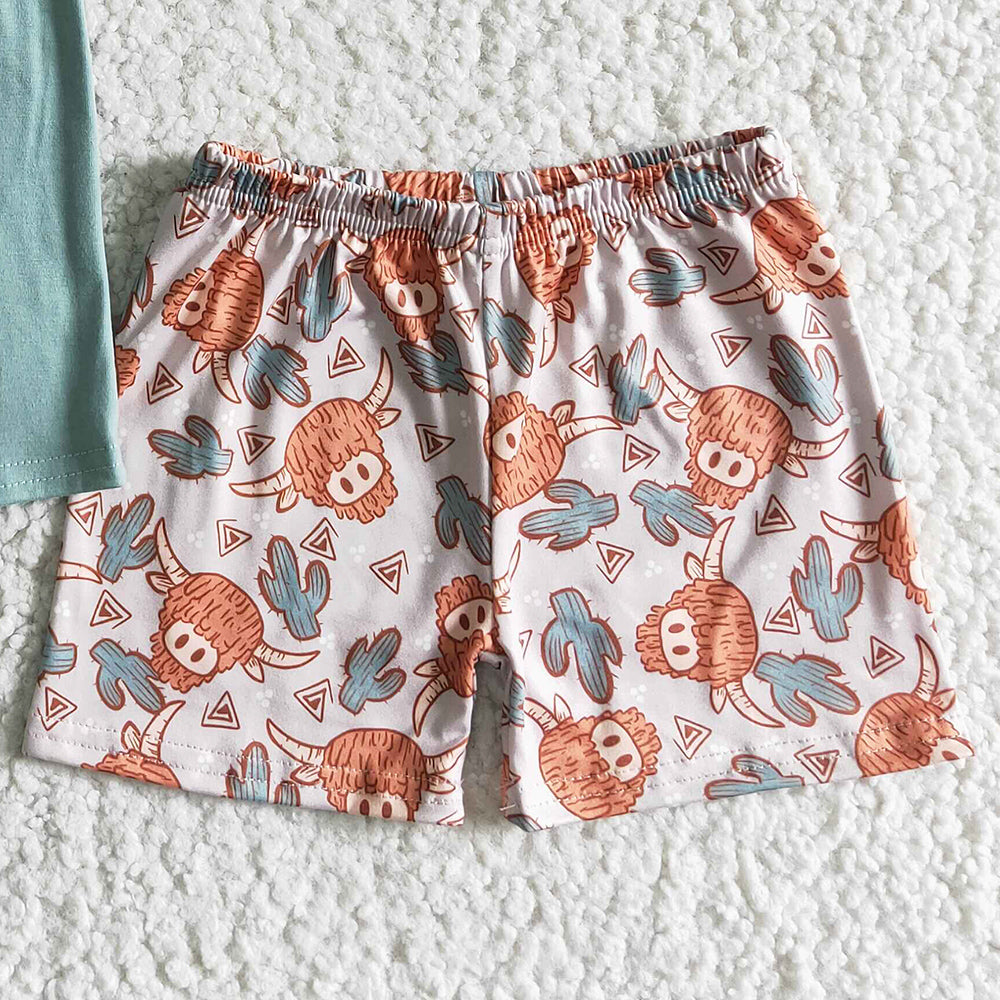 Toddler Baby Boy Clothes Cow Print Fashion Kids Summer Clothes Boys Outfits BSSO0043