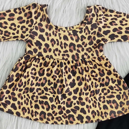 Fashion Baby Girls Clothes Leopard Boutique Girls Clothing Fall Outfits Wholesale 6 B6-40