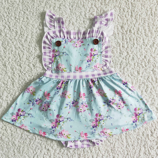 Cute Baby Girl Rompers Jumpsuit Flower Print Summer Toddler Girls Romper Boutique SR0027