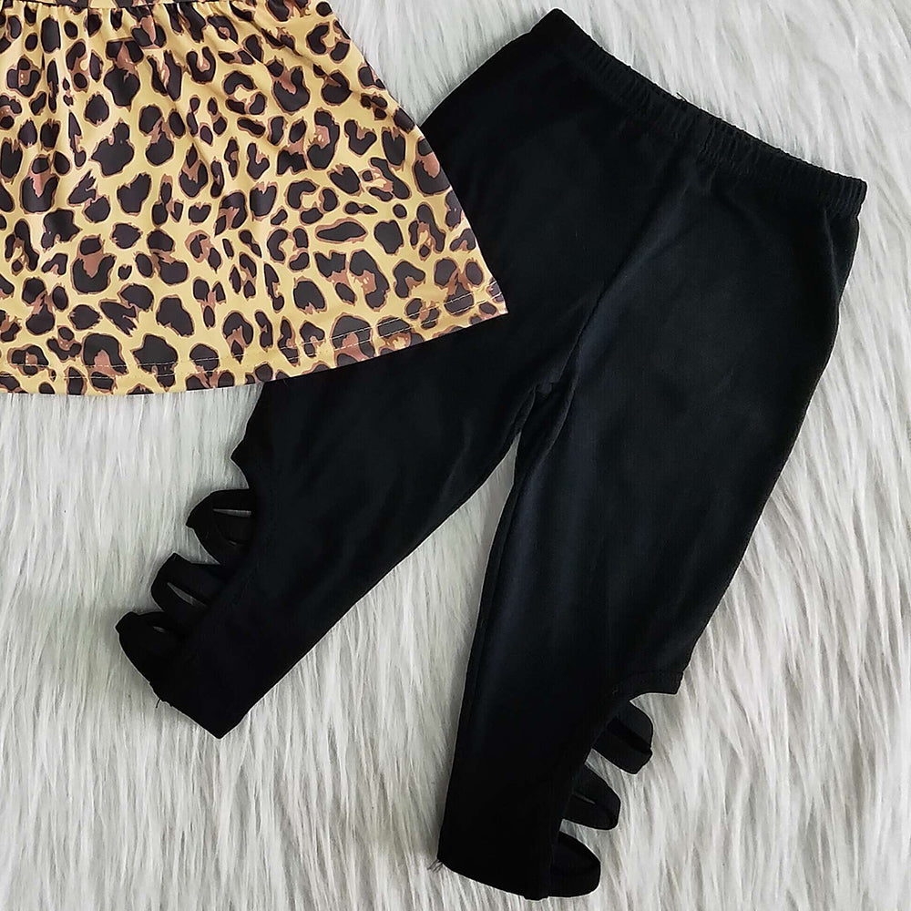 Fashion Baby Girls Clothes Leopard Boutique Girls Clothing Fall Outfits Wholesale 6 B6-40