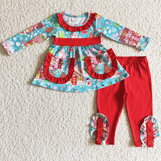 New Design Baby Girls Clothes Christmas Children Outfits GLP0247