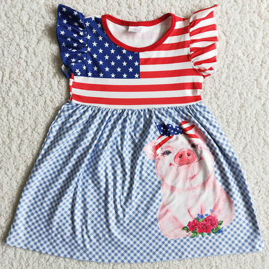 Fashion Baby Girls Dresses July 4th Boutique Girl Clothes Twirl Dresses A6-13