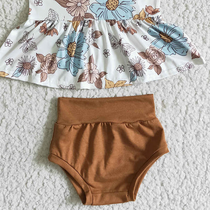 Baby Girl Clothes Bummie Sets Flower Cute Girls Summer Clothes Outfits GBO0032 3.8
