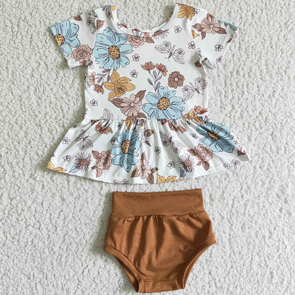 Baby Girl Clothes Bummie Sets Flower Cute Girls Summer Clothes Outfits GBO0032 3.8